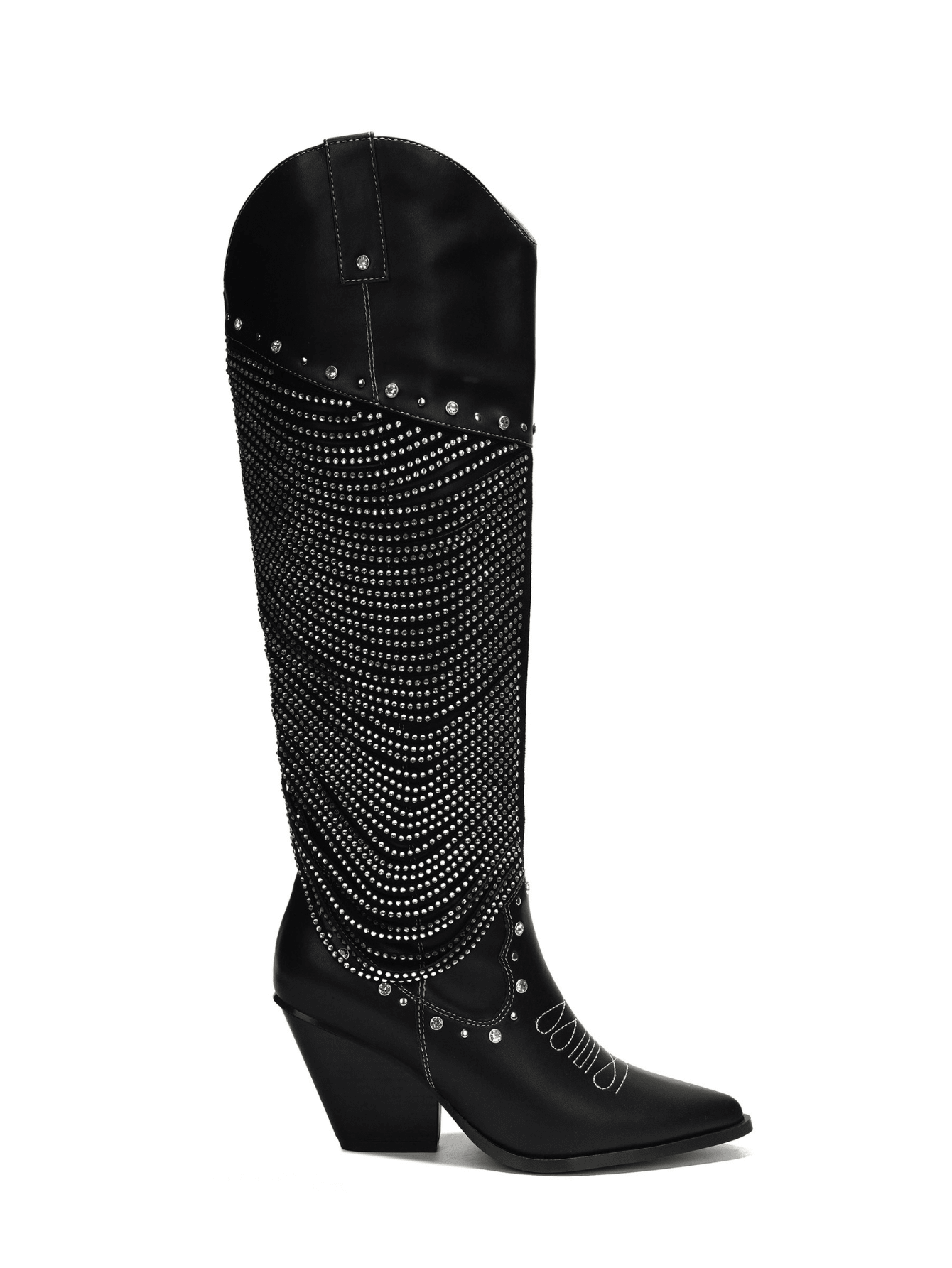 Stika Rhinestone Gem KneeHigh Cowboy Boots SHEIN USA