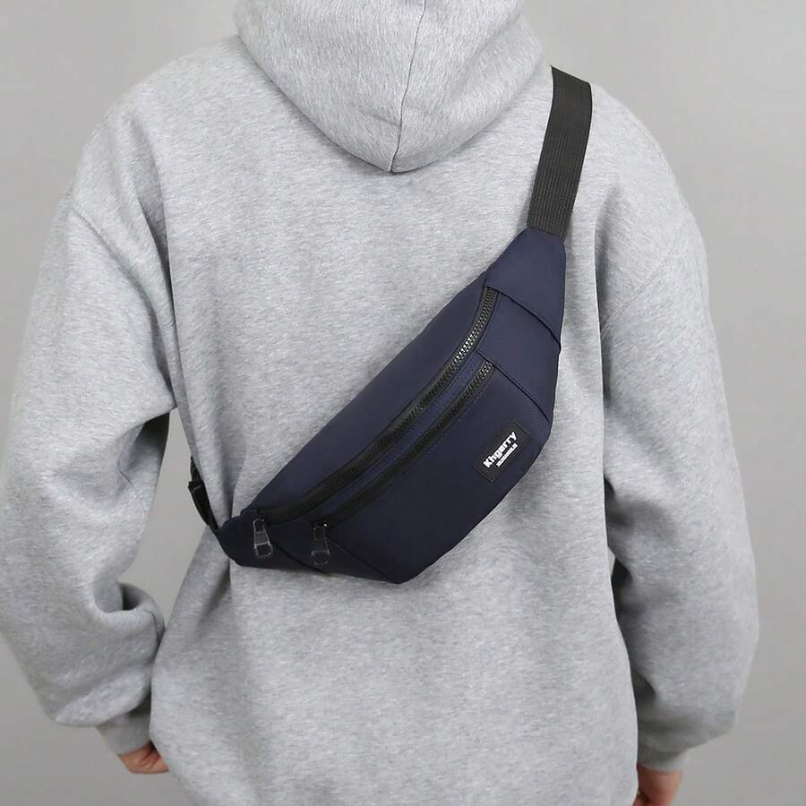 新款時尚男士大容量防水胸包,多功能運動休閒騎行腰包,時尚橫跨單肩包