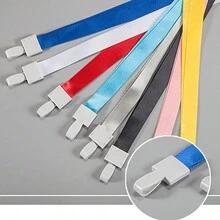 1pc Horizontal Work Card Holder Id Card Badge Holder For Workplace, Access Control, Bus Card With Lanyard For Employee And Student - White - View 4