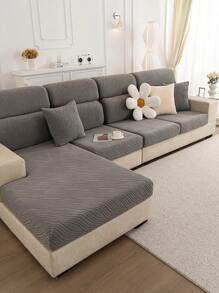1入組四季通用防滑絨織編織沙發墊套,彈性寵物保護套,適用於l型沙發和1/2/3/4座沙發的沙發套。 - 深灰色 - 查看 1