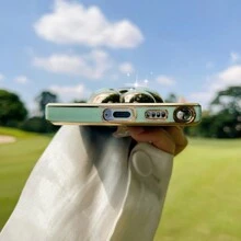 Một Ốp Mềm Tpu Cạnh Thẳng Mạ Điện Chống Rơi Màu Xanh Lá Cây Với Giá Đỡ Phi Hành Gia Tự Làm, Ốp Điện Thoại Thiết Kế Ngôi Sao Năm Cánh Kim Cương Giả Tương Thích Với Apple Iphone, Điện Thoại Samsung Và Android, Vỏ/Vỏ Bảo Vệ - màu xanh lá - Xem 7