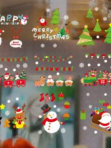 9入組聖誕節玻璃門和窗戶裝飾貼紙,購物中心專用,電靜電貼紙,適用於場景裝飾 - 彩色 - 查看 5