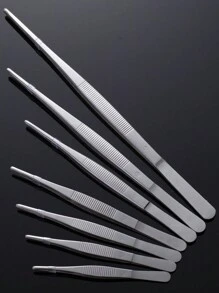 2 Miếng Cái nhíp Bộ Thép không gỉ Nhíp Với Thẳng Và Uốn cong Nhắc - Bạc - Xem 3