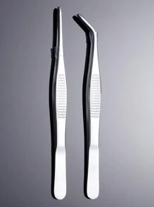 2 Miếng Cái nhíp Bộ Thép không gỉ Nhíp Với Thẳng Và Uốn cong Nhắc - Bạc - Xem 7