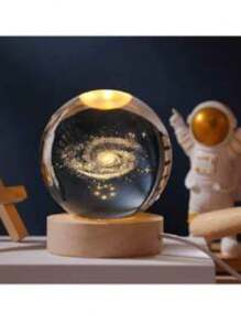 Luminária De Esfera Cristal Universo Cristal Usb