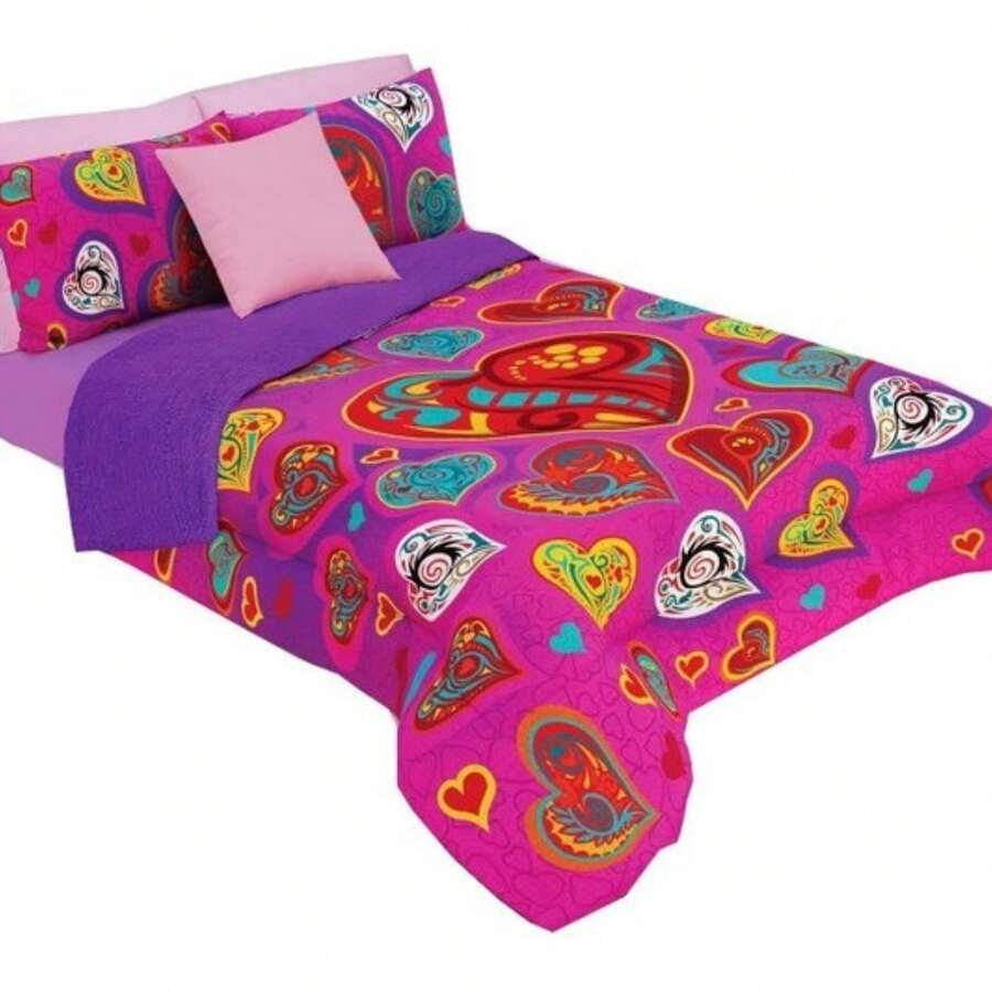 Soft Shearling Reverse Coverlet - Coral Pink - View 1