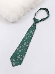 2pcs/set Men's Fashionable Snowflake Pattern Necktie Set, Perfect For Christmas Party - Multicolor - View 4