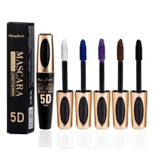 Blue Purple Waterproof Mascara For Eyelashes 5D Silk Fiber Liquid Lash Extensions Colored Mascara With Folding Eyelash Comb Brush  Volumizing And Thick Smudge-Proof Long Lasting Party Stage Use