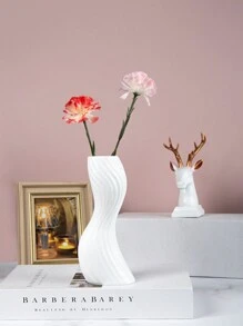 1pc Nordic Style Creative Living Room Decorative Flower Vase Ornament - White - View 7