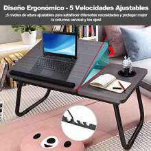 Mesa Cama Portátil Plegable Para Laptop Soporte Altura Ajustable leody - Caqui - Ver 2