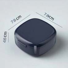 Denture Box Portable Soaking Case For Elderly False Teeth, Orthodontic Retainer And Whitening Tray Cleaning Storage Container - White - View 2