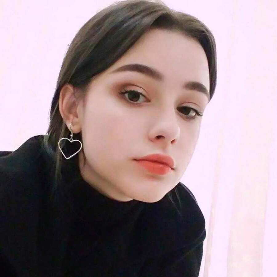 Phong cách Nhật Bản Tươi Xu hướng: Cắt giảm Hình trái tim Hoa tai , Harajuku Phong cách đường phố Thả hoa tai - Bạc - Xem 1