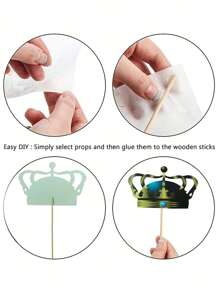 58pcs Wedding Photo Booth Props, Wedding Photo Props, Wedding Selfie Booth, Wooden Wedding Photography Props, Wedding Photo Booth Accessories, Glasses, Wedding Photography, Bride, Christmas - Multicolor - View 4