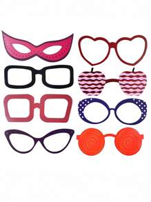 58pcs Wedding Photo Booth Props, Wedding Photo Props, Wedding Selfie Booth, Wooden Wedding Photography Props, Wedding Photo Booth Accessories, Glasses, Wedding Photography, Bride, Christmas - Multicolor - View 9