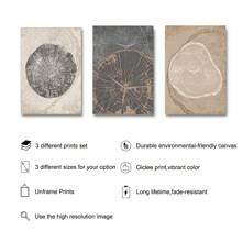 Set of 3 Boho Nature Landscape Art Canvas Painting Coastal Beach Ocean Waves Reeds Scenery Poster Print Minimalist Modern Wall Picture for Living Room,Office Room,Bedroom,Dining Room,Home Decoration,No Frame - Apricot - View 5