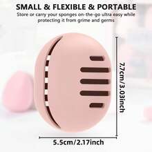 1個化妝海綿座,雙面透氣矽膠美容混合器座,適合旅行,防摔防震的化妝海綿旅行盒適用於所有海綿,易於攜帶