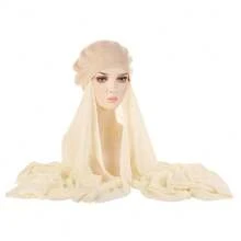 多色女士貝雷帽,雪紡圍巾時尚頭巾帽