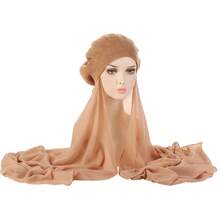 多色女士貝雷帽,雪紡圍巾時尚頭巾帽