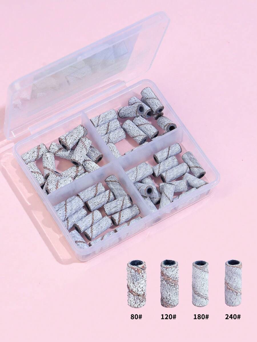 美甲研磨打磨頭砂輪,60入組3.1毫米研磨環,美甲移除和修復工具 - 彩色 - 查看 1