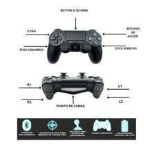 Control inalámbrico recargable compatible con Ps4 más cable de carga Negro - Negro - Ver 2