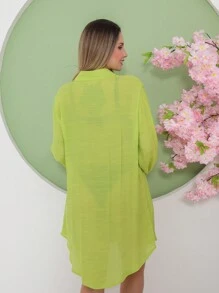 Women Cover Ups - Màu xanh chanh - Xem 2