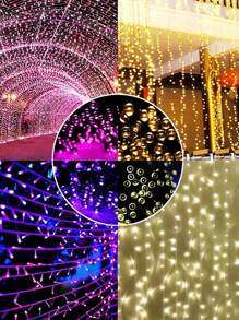 1入組32米/ 300led太陽能戶外裝飾燈串,8種模式,防水,適用於聖誕和新年裝飾 - 彩色 - 查看 8