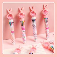 4pcs Cartoon Rabbit 10-in-1 Ballpoint Pen, Student Exam Office Stationery Multicolor Signature Pen - Multicolor - View 3