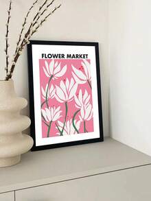 1入組花市場海報,花印刷掛畫,柔和淡色海報,柔和淡色墻面裝飾,柔和淡色花卉牆海報,花卉掛畫,花海報和印刷無框