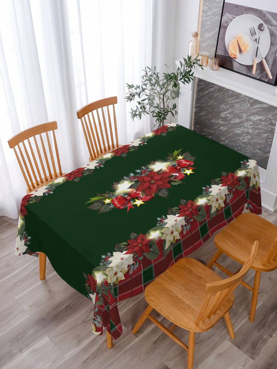 1入組聖誕圖案圖案桌布 - 多顏色 - 查看 1