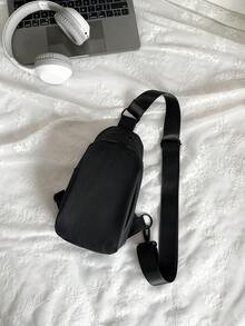 Solid Color Shoulder Bag Simple Classic Women's Bag Suitable For Shopping Or Date - Black - View 3