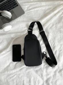 Solid Color Shoulder Bag Simple Classic Women's Bag Suitable For Shopping Or Date - Black - View 4