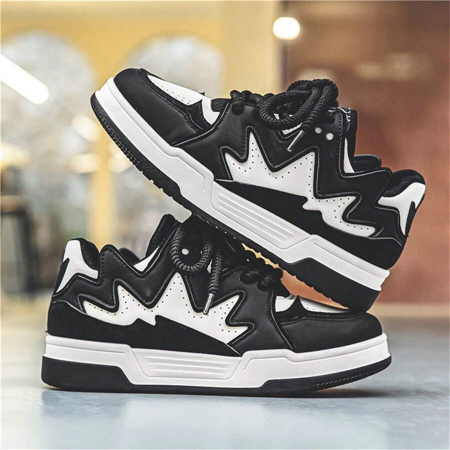 復古運動鞋獨特風格優質質量2023新款厚鞋底高幫休閒鞋百搭學生繫帶男士平底鞋