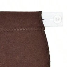 1個孕婦褲子腰部擴展器,彈性帶和金屬扣擴張器,適用於孕婦牛仔褲,長褲,褲子 - 咖啡棕 - 查看 3