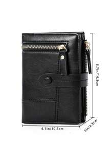 RFID Blocking Men's Tri-Fold Wallet With Multiple Card Slots Soft Multifunctional Wallet For Men Husband Dad Son Sports Casual Business Wallet - Black - View 7