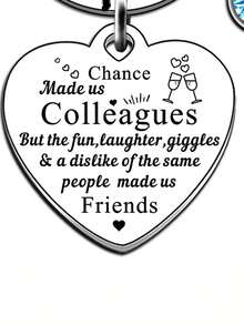 1pc Coworker Keychain Colleague Gift For Workmate Xmas Appreciation Leaving Away Promotion Birthday Retirement Gift Key Ring - Silver - View 2