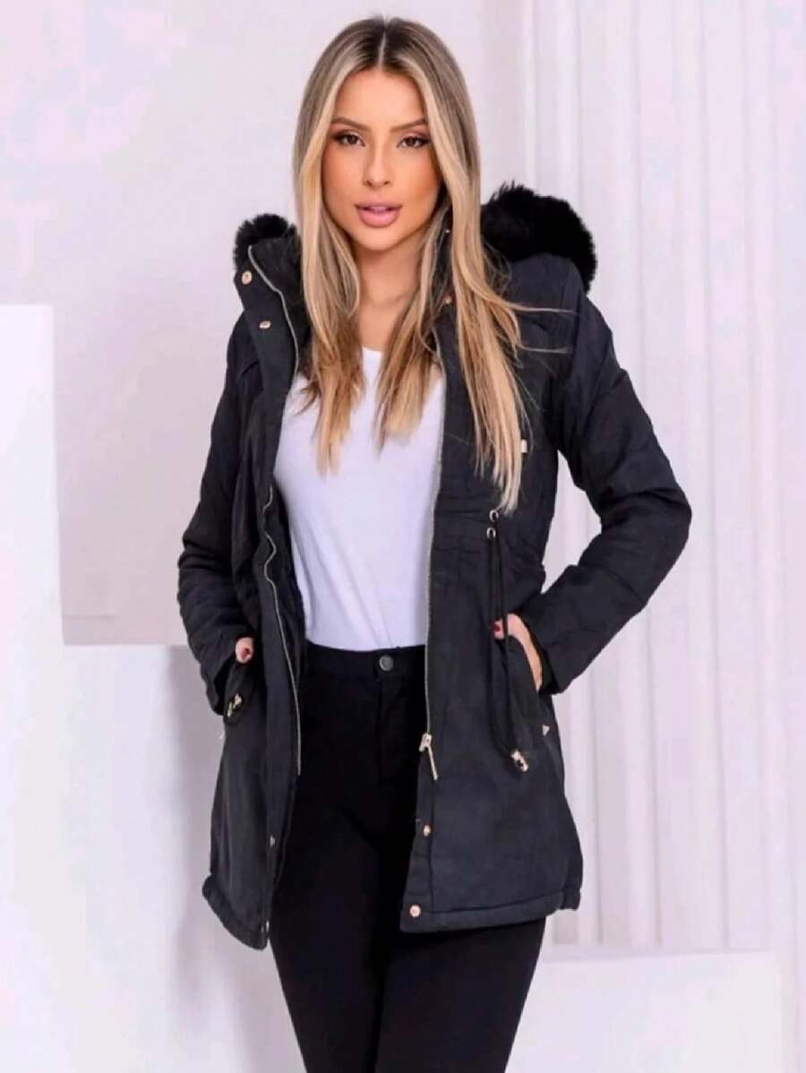 Women Trench Coats - 黑色 - 查看 1