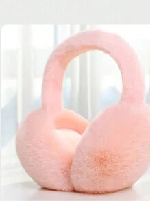 1pc Kids/Teens Solid Color Earmuffs With Wind-Proof And Warm Design, Fluffy & Cute Earmuffs, Very Soft & Comfortable, Suitable For Daily Life, Unisex, Random Lining Color