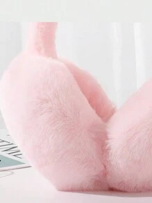 1pc Kids/Teens Solid Color Earmuffs With Wind-Proof And Warm Design, Fluffy & Cute Earmuffs, Very Soft & Comfortable, Suitable For Daily Life, Unisex, Random Lining Color