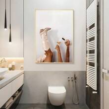 1入組現代女性與葡萄酒畫布牆藝術畫,適用於客廳、臥室、宿舍、牆壁裝飾畫 — 無附框