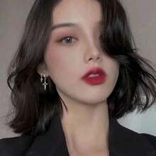 1 對不對稱 S925 十字星設計女式耳環,輕奢耳飾