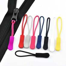 10 cái Thay thế Dây kéo Kéo Hoa hồng Đỏ  Dây kéo Kéo Cord Máy mở rộng Đối với Ba lô - Jackets - Hành lý - Ví - Túi xách - Màu Hồng Tươi - Xem 3