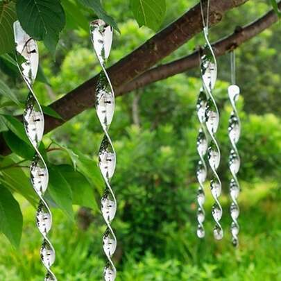 件/包 銀色防鳥鷗螺旋威懾套件，適用於露台、游泳池和啄木鳥驚嚇