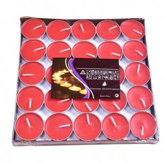 Juego de 50 velas, forma redonda, sin sabor, para aromaterapia, decoración de velas de cumpleaños, cera blanqueadora, velas de té, cera