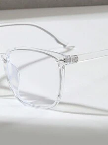 1 件装方形框架铆钉金属铰链透明眼镜适合日常使用透明眼镜配件 - 無色 - 查看 3