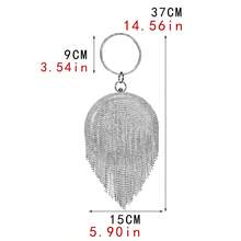 流蘇女士晚餐包球形設計鑽石日間手拿包水鑽婚禮包