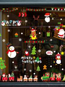 9入組聖誕節玻璃門和窗戶裝飾貼紙,購物中心專用,電靜電貼紙,適用於場景裝飾 - 彩色 - 查看 2