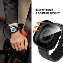 1pc Compatible Half Pack Anti-Spy 49mm Pc Material Watch Case Compatible With Apple Watch Ultra/Ultra2, Fall-Proof - Clear - View 8