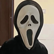 1 Pieza Máscara De Cara De Fantasma De Halloween - Negro - Ver 3