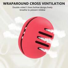 1個化妝海綿座,雙面透氣矽膠美容混合器座,適合旅行,防摔防震的化妝海綿旅行盒適用於所有海綿,易於攜帶