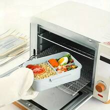 1pc Lunch Box With Spoon And Chopsticks, Portable Student Bento Box, Microwaveable Sealed Food Storage Container For Travel And Work - Blue - View 5